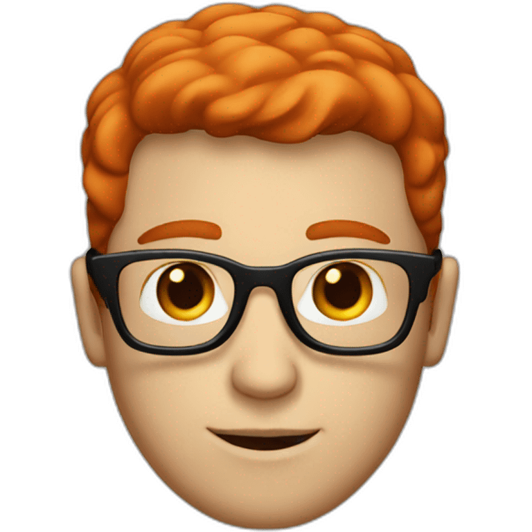 white guy with red head and dark glasses emoji