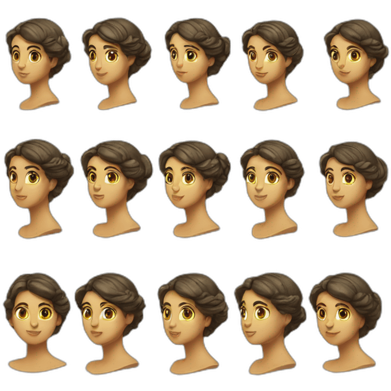 9 female greek busts emoji