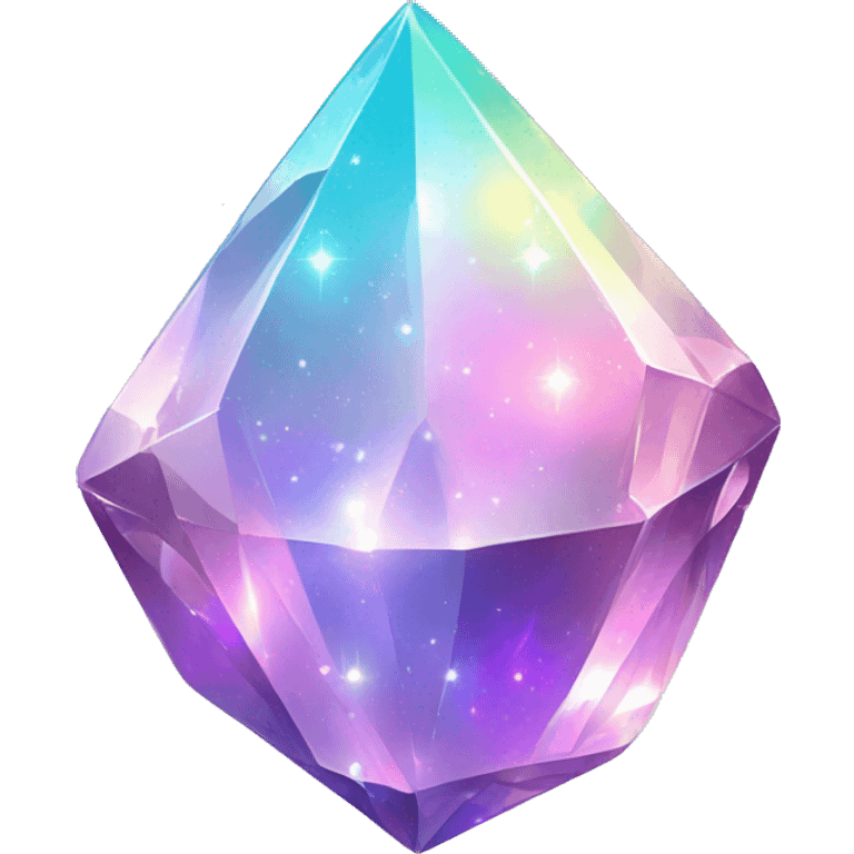 Shiny Pastel-Rainbow-Sparkle-Iridescent-Nebula-Crystal-Gemstone emoji