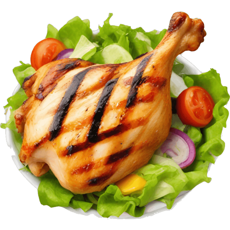 Grilled chicken with salad emoji