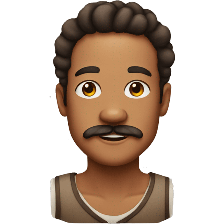 vitiligo on light beard and long mustache with brown coloured male emoji