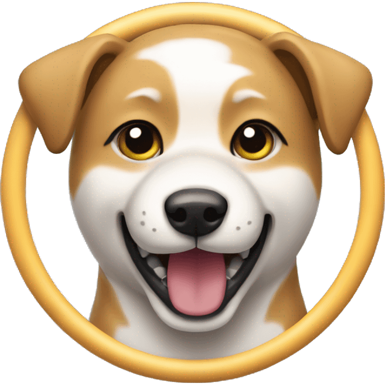 siba inu dog holding a play circle emoji