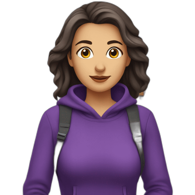 Armenian women in purple clothing in the bus station emoji