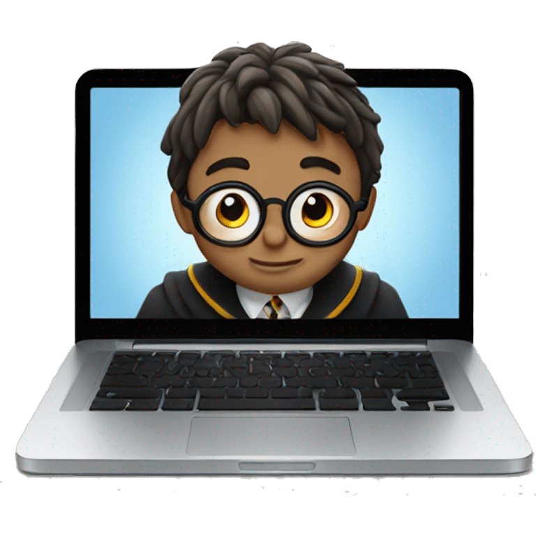 Harry Potter works on a laptop emoji