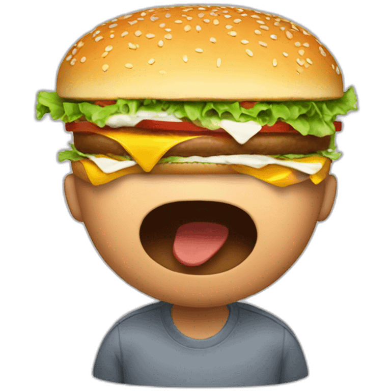 Men eat burger emoji