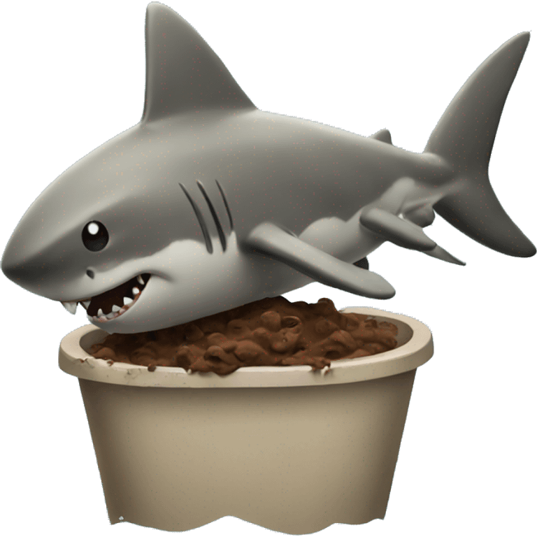 poop with shark emoji