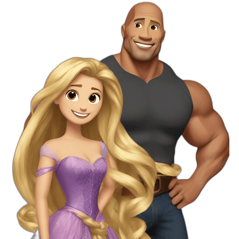 Dwayne Johnson with rapunzel haut emoji