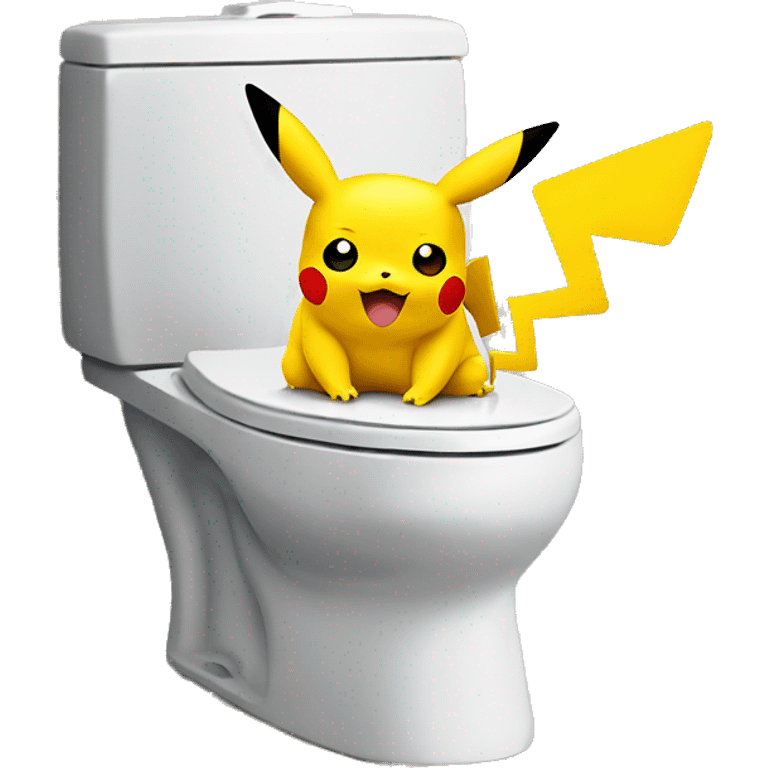 Pikachu sitting on a toilet emoji