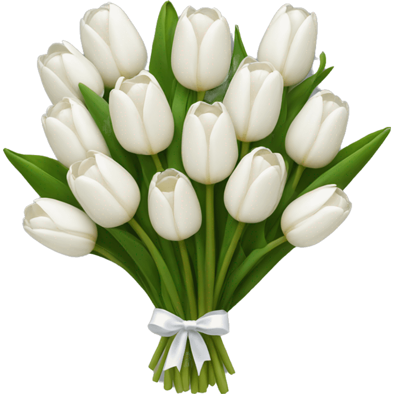 white tulip bouquet  emoji