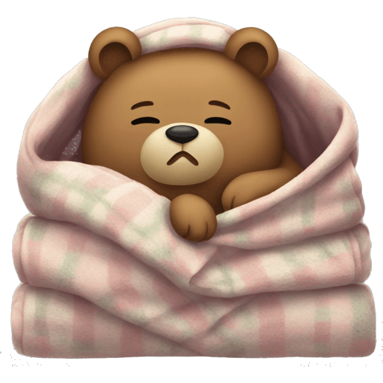 bear cozy sleep  in blanket emoji