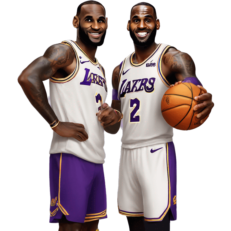 Lebron and bronny hooping emoji