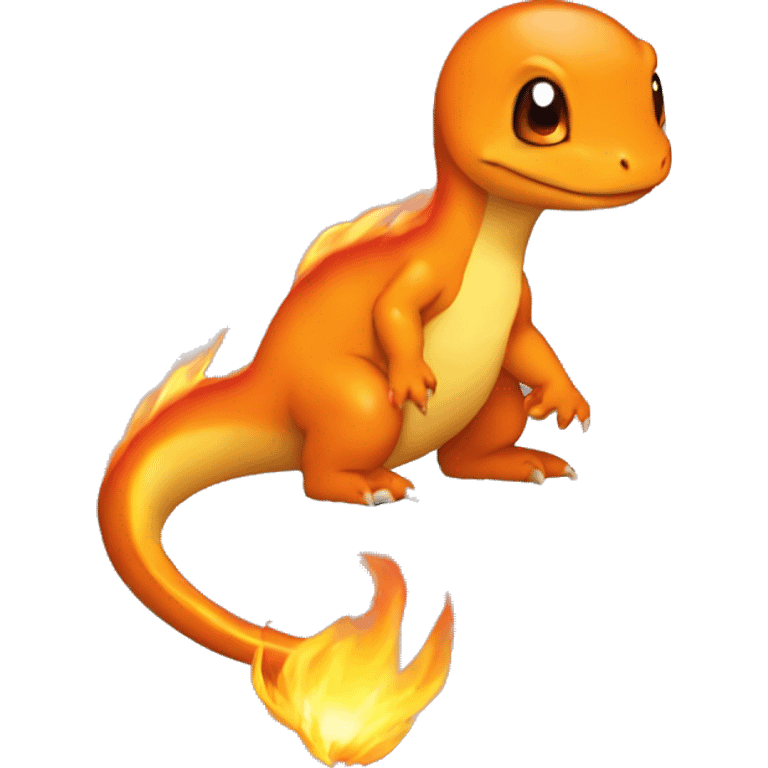 Charmander with a flame on tail-tip emoji