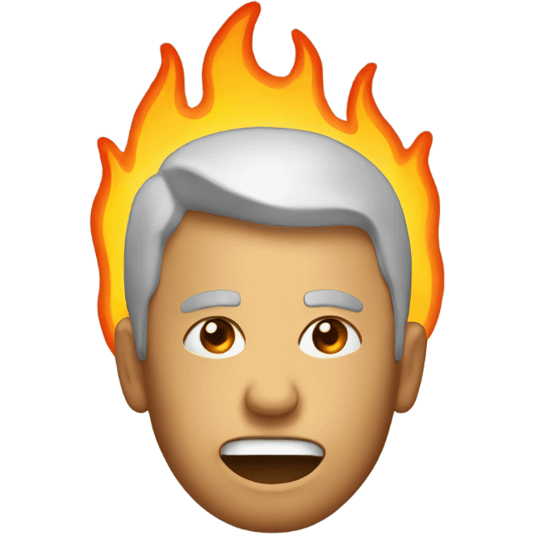 Head on fire emoji