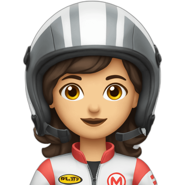 Piloto mulher morena de kart emoji