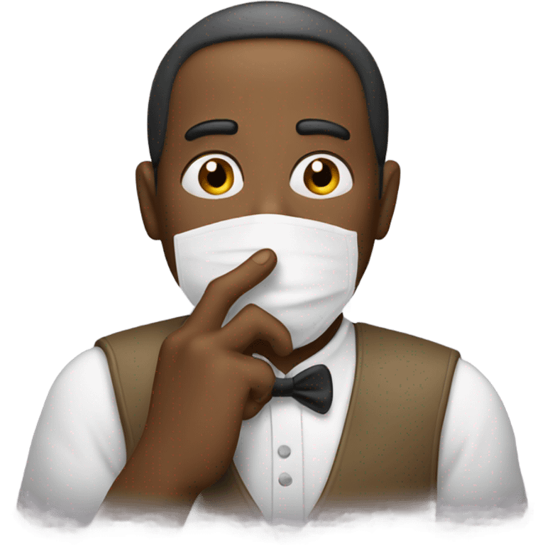 silent man making shh sign emoji