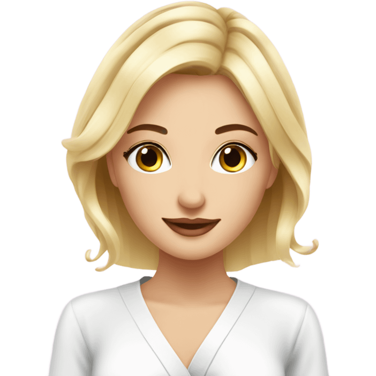 Girl blondes does the procedure in spa salon emoji