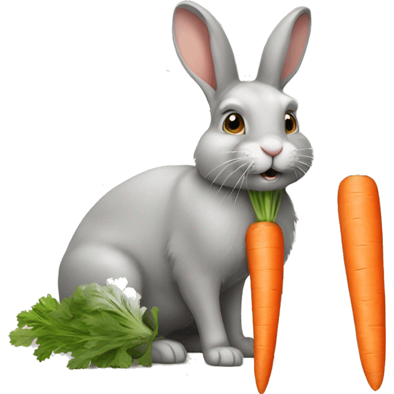 Rabbit eating a carrot emoji