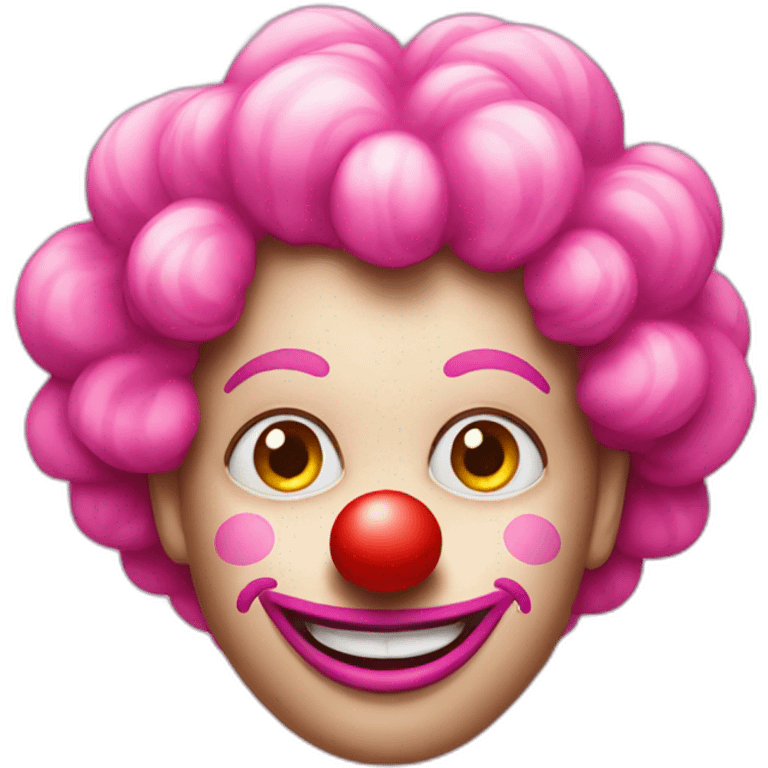 a pink clown emoji