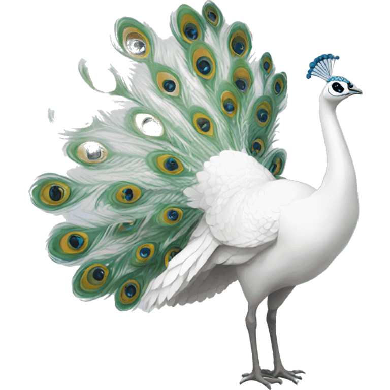 White peacock with a bow emoji