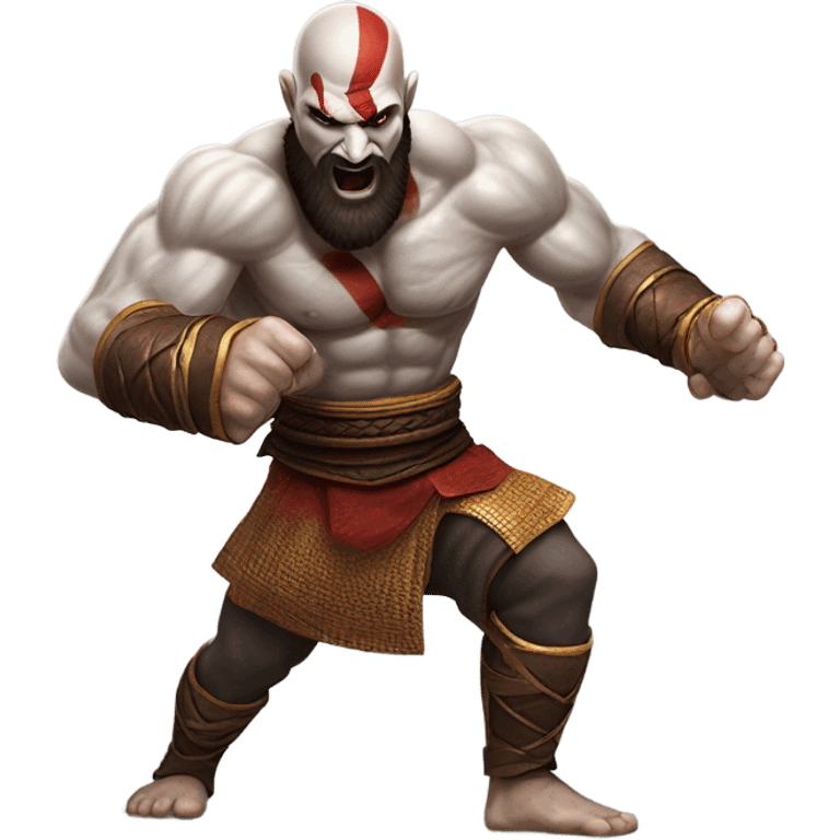 Kratos doing judo emoji