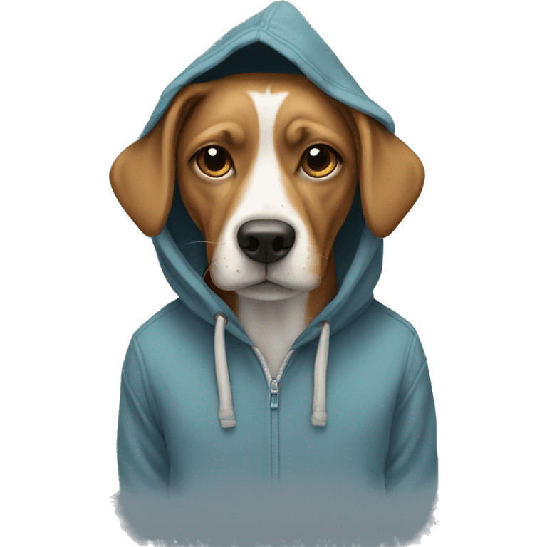 Dog wearing hoodie emoji