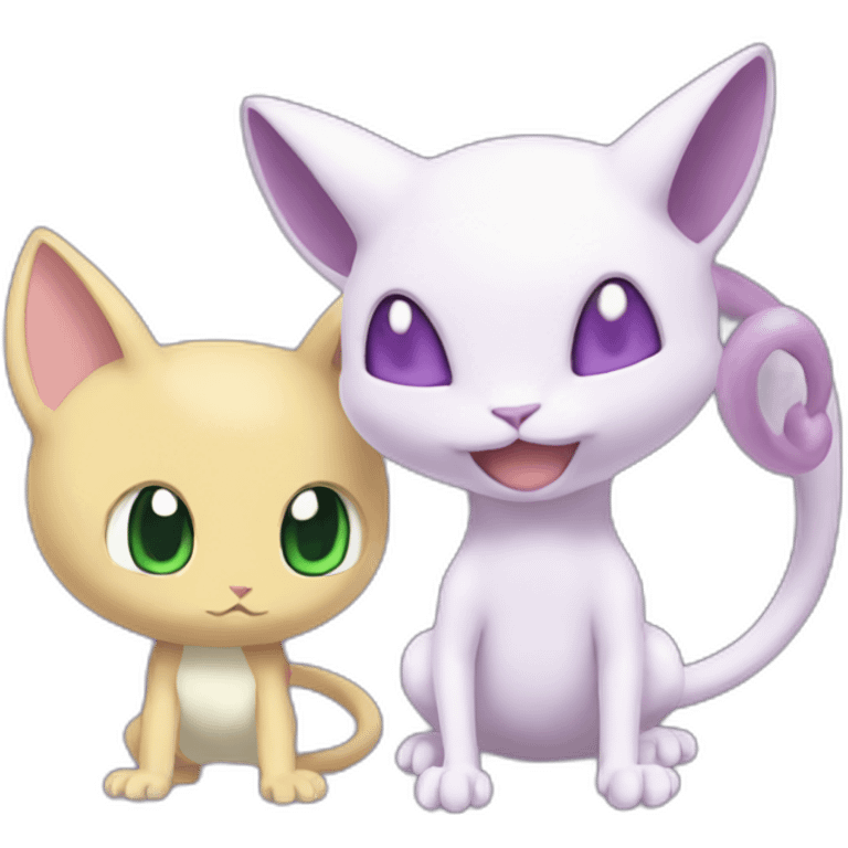 Mewtwo and mew pokemon emoji