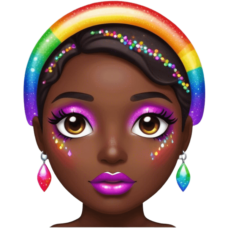 rainbow sparkles on lush lips emoji