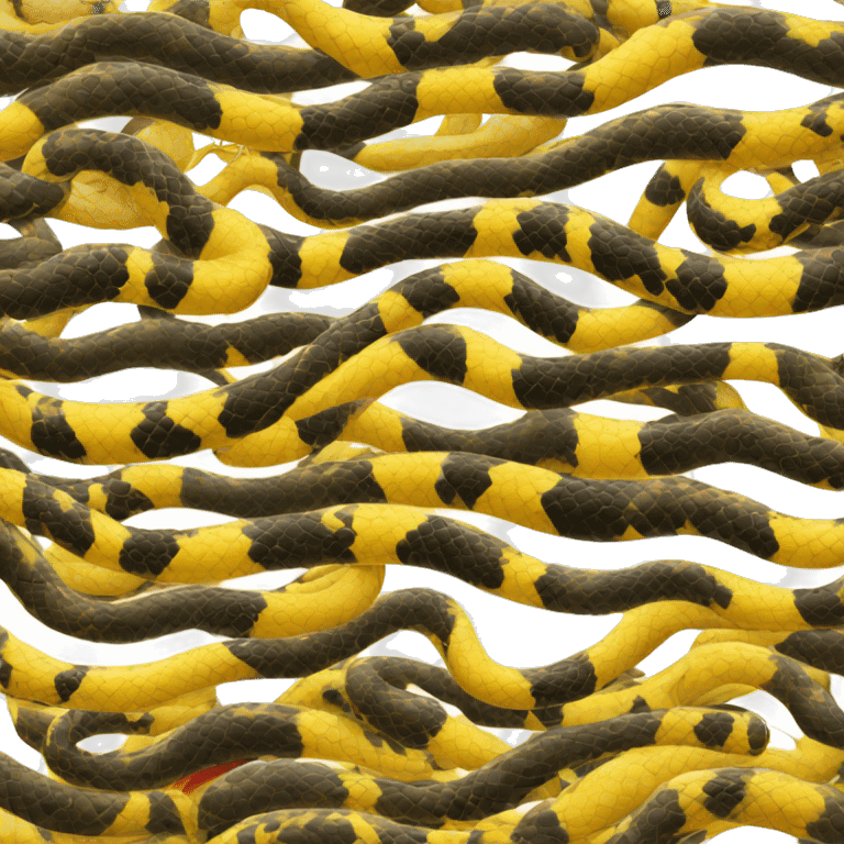 White and dark yellow snake with red eyes emoji