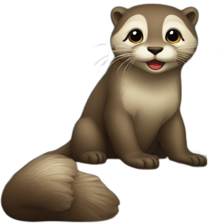 Chat sur une loutre emoji