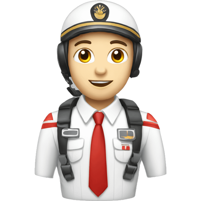 Pilot on red and white plane  emoji