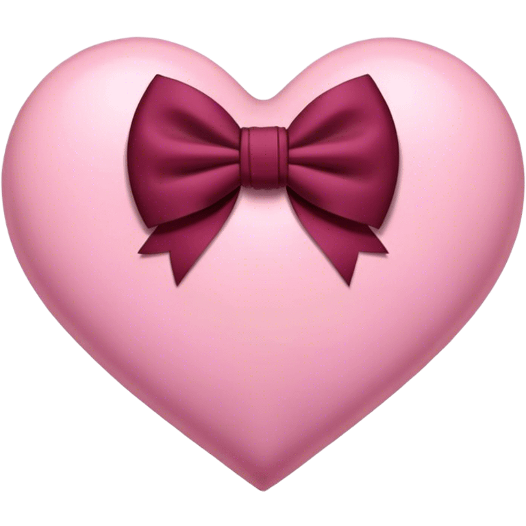 Pink heart with a burgundy bow in the middle emoji