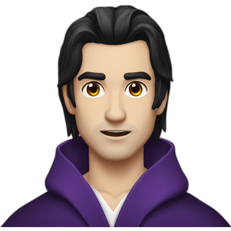 vampire purple eyes short dark hair robe handsome emoji