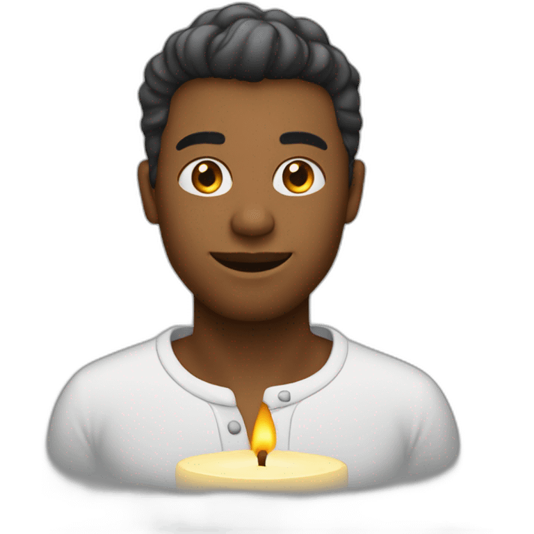 Personne qui souffle une bougie emoji