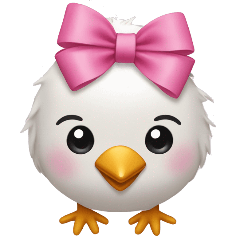 A chick with a heart and a pink bow  emoji