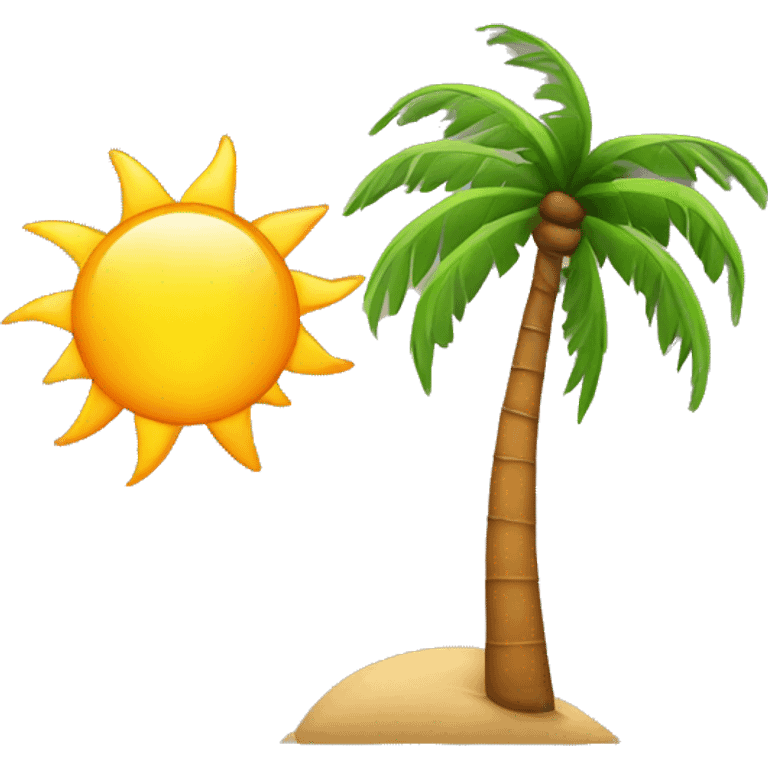 Sun with palm tree  emoji