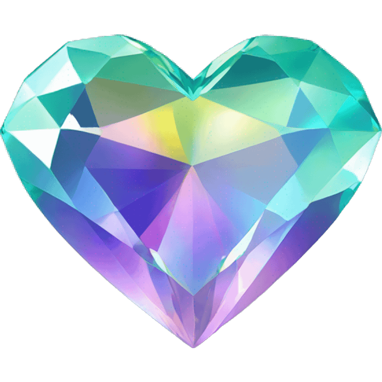 Heart shaped 56-carat iridescent diamond emoji