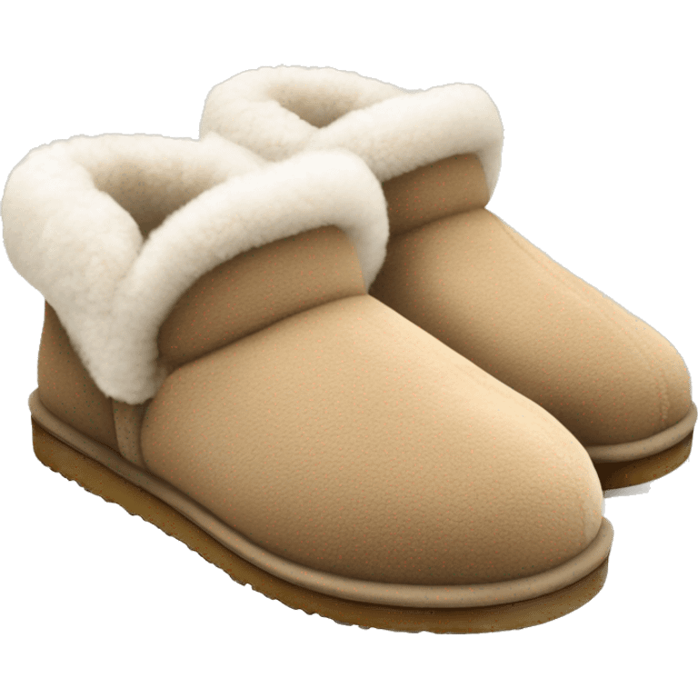 Ugg slippers fuzzy rim,  emoji