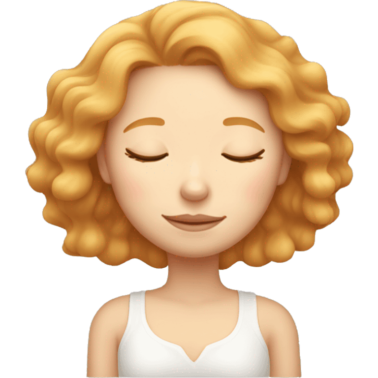 Strawberry blonde girl sleeping  emoji