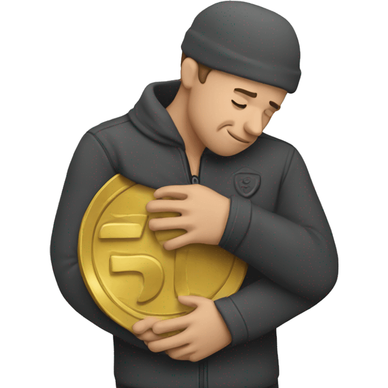 man hugging coin emoji