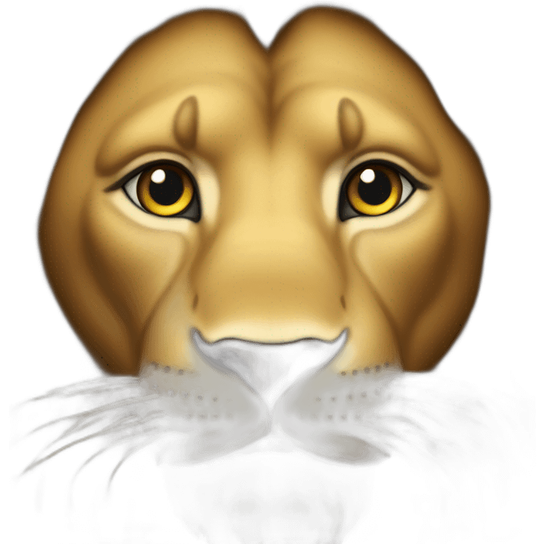 Lion avec les yeux en coeur emoji