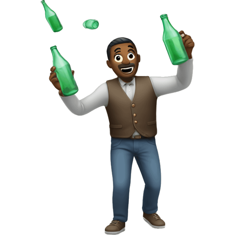 man juggling bottles  emoji