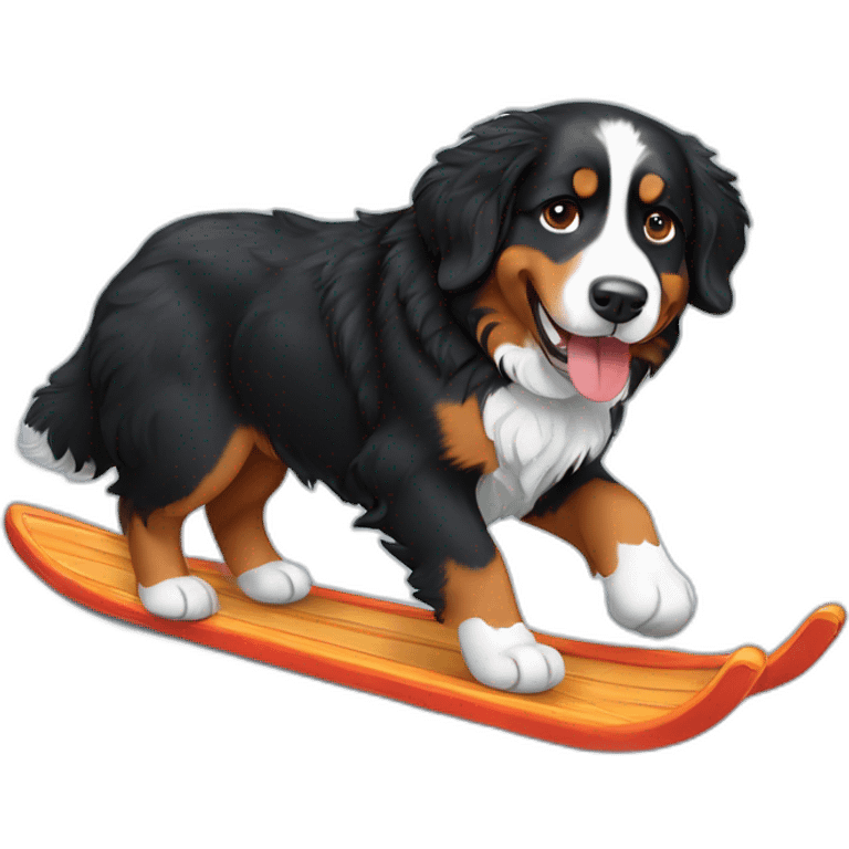 Bernese mountain dog hiking sledging emoji