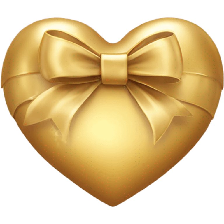 Gold heart with bow  emoji