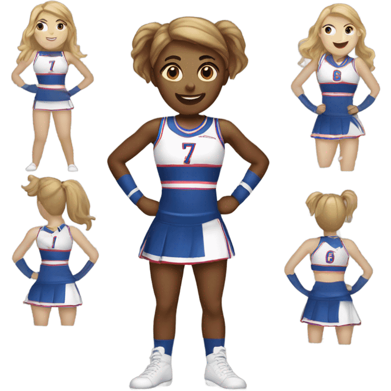 cheerleaders with 7:15 on uniform emoji