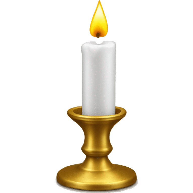 White Candle on golden candlestick emoji