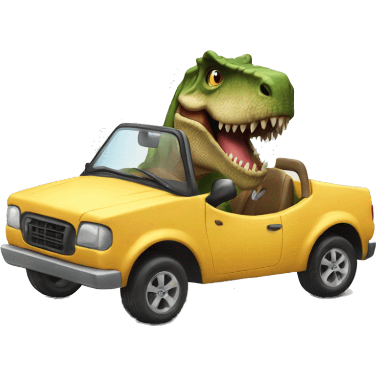 T-Rex driving a car  emoji