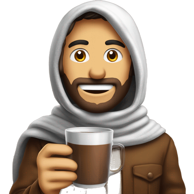 Drinking hot cocao in jordan zarqa in very cold area emoji