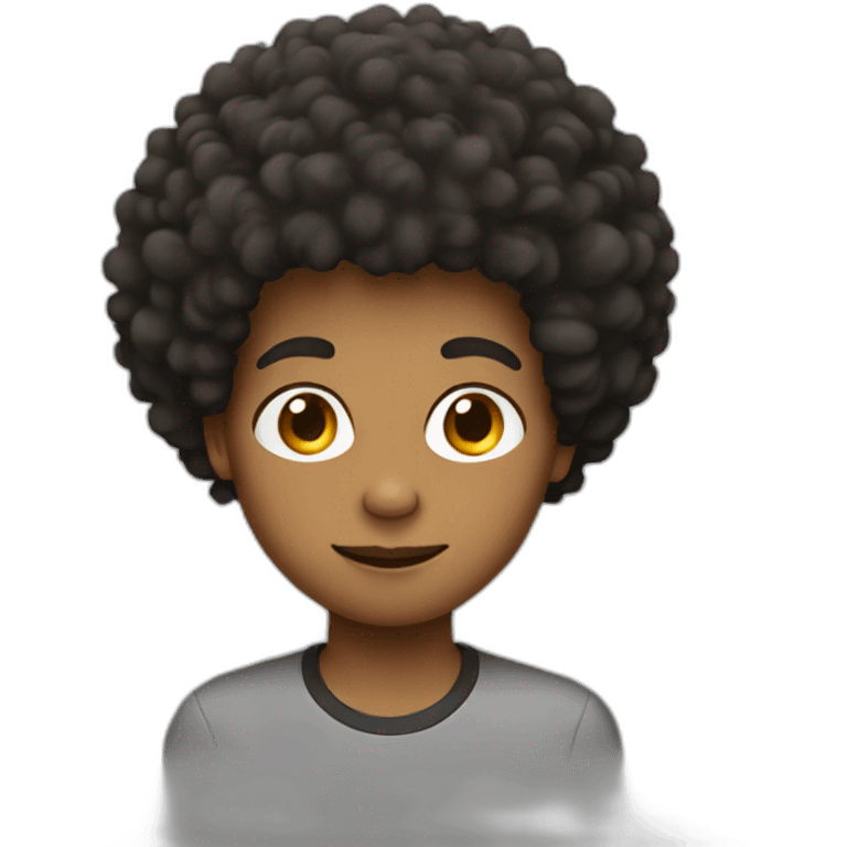 A boy with afro hair emoji