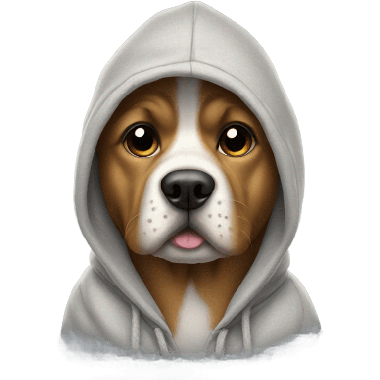 Dog wearing a hoodie emoji