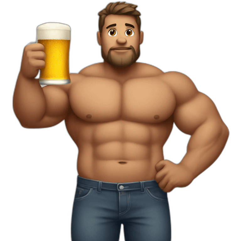 muscular man with beer belly emoji